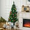 Edge Collections - Flocked Artificial Christmas Tree with Slim Design and Pre-Lit LED Lights - 1 Piece